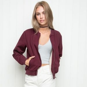 NWT - Brandy Melville Maroon Bomber Jacket